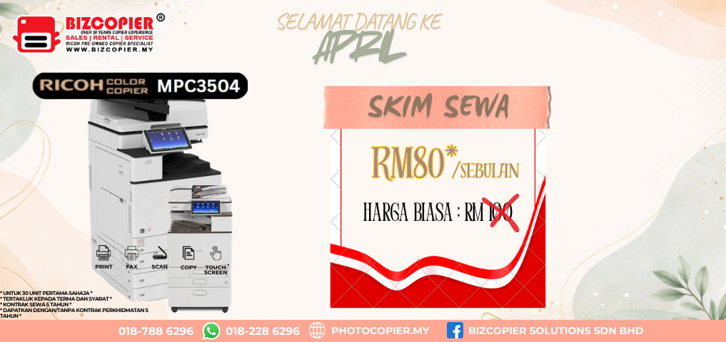 MESINFOTOSTAT MPC3504 SEWA